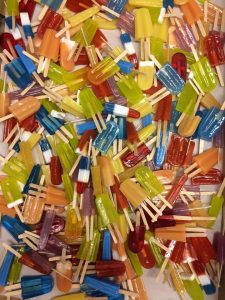 Mini colored resin popsicles